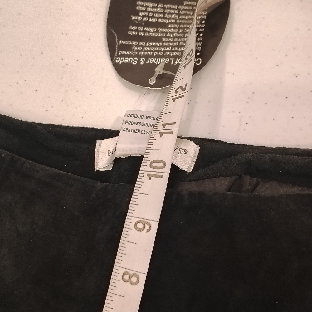 Vintage Newport News Pants Women's Sz 8 Suede Leather Straight Leg Lined Zipper - Picture 6 of 11